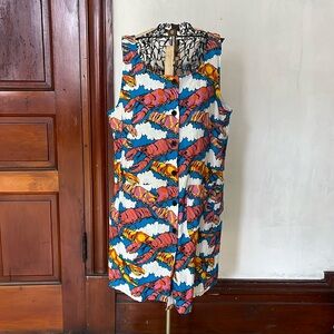 Nooworks lobster print button front mini dress. Excellent shape, XL